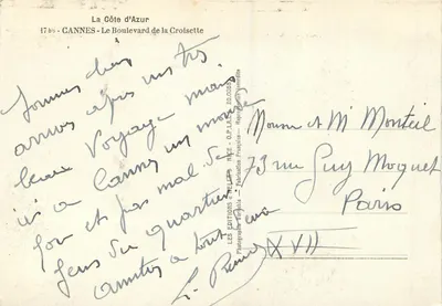 Cannes - La Croisette — De Edities « Rella » — n° 20.0088 — Achterkant
