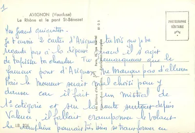 Avignon (Vaucluse) — Rhône i most Saint-Bénézet — Les Éditions d'Art Marrel — Rewers