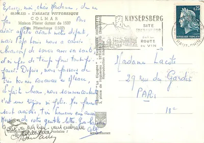 Colmar — Casa Pfister datada de 1537 — Edições Iris — Verso