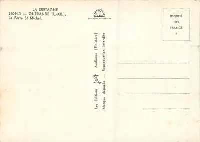 La Porte Saint-Michel — Guerande (Loire-Atlantique) — Les Éditions Audierne — Achterkant