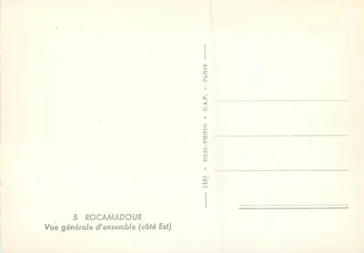 Rocamadour — Ogólny widok (strona wschodnia) — C.A.P. (Paryż) — Rewers