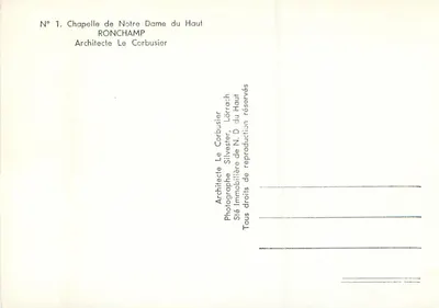 Capela de Nossa Senhora do Alto — Ronchamp — Arquiteto Le Corbusier — Verso