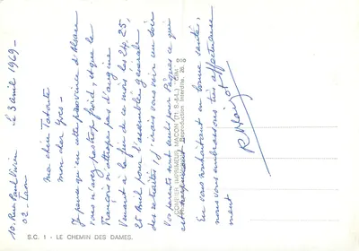 O Caminho das Damas — Carta postal panorâmica com monumentos e cemitérios — Impressor Compier — Verso