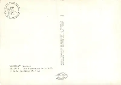 Vézelay (Yonne) — Ogólny widok miasta i bazyliki (XII wiek) — Magasin Imp. Combier — Rewers