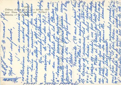 Kaplica zamku d'Anet — Wydawca Estel, nr 8922 — Rewers