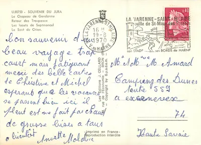Landschappen van het Jura — Les Éditions J. Cellard, n° U.80750 — Achterkant