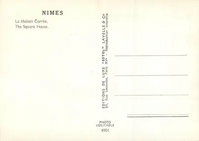 Nîmes — La Maison Carrée — Wydawnictwo "Estel" — Rewers