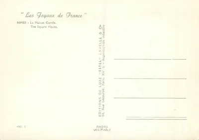Kaplica Maison Carrée w Nîmes — Les Joyaux de France — Wydawca Lavelle & Cie — Rewers