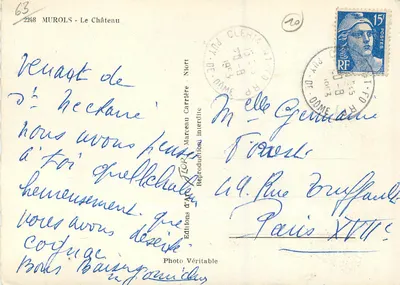 Murols - El Castillo — Ediciones Niort, n°2248 — Reverso