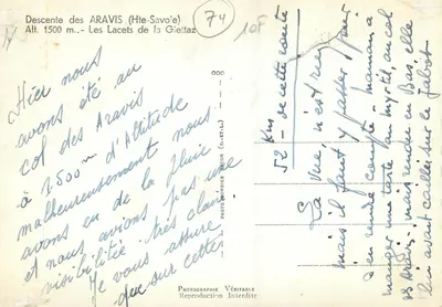 Descida dos ARAVIS (Alta Saboia) — Os Curvas da Gietaz — editor Fot. Gombier — Verso