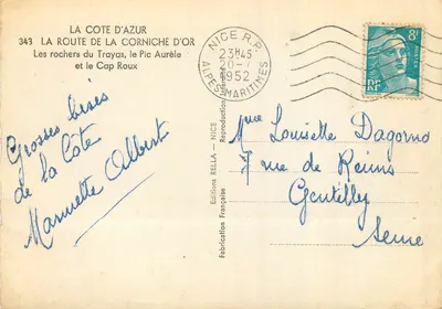 I rocciosi del Trayas, il Pic Aurèle e il Cap Roux — LA STRADA DELLA CORNICHE D'ORO — Edizioni Rella — n° 343 — Verso