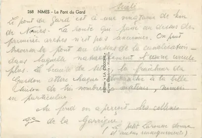 Most Gard — Nîmes, Gard — Wydawnictwo La Cigoigne — Rewers