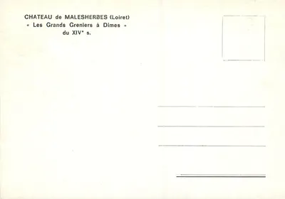Castelo de Malessherbes (Loiret) — « Os Grandes Silos de Dízimos » do século XIV — Verso