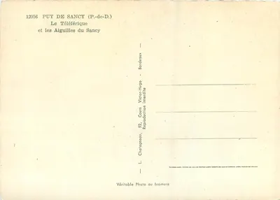 Puy de Sancy — Teleferyk i Góry Sancy — L. Chalagneau, Bordeaux — Rewers
