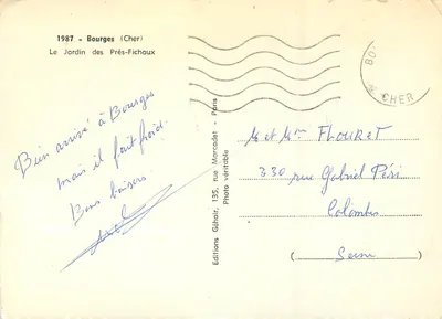 Ogród Prés-Fichaux — Bourges (Cher) — Wydawnictwo Géhair, Paryż — Rewers