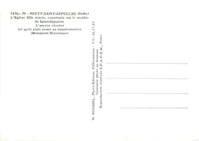 Kościół Świętego Sepulkrum — Neuvy-Saint-Sépulcre (Indre) — M. ROUSSEL, Châteauroux — Rewers