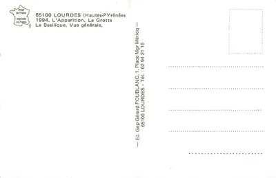 Lourdes — Herinnering aan Lourdes — Ed. Gérard Poulblanc — Achterkant
