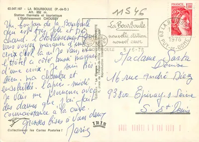 La Bourboule (P.-de-D.) — Stacja termalna i turystyczna — Wydawnictwo IRIS, n° 63.047.167 — Rewers