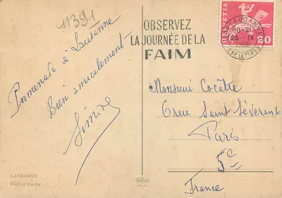 Port d'Ouchy — Lausanne — wydawca Krüger n°944/4 — Rewers