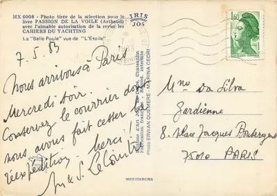 Uitzicht op de "Belle Poule" — foto uit de selectie voor het boek PASSIE VOOR DE ZEE (Arthaud) — Artistieke Uitgaven Jos De Déré — Achterkant
