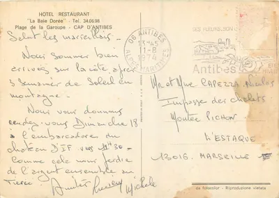 Restauracja La Baie Dorée — Bagatelle — Antibes — Rewers