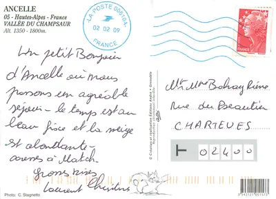 Ancelle — aldeia nevada — Éditions André, Grenoble — Verso