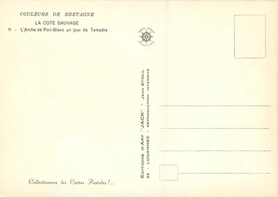 A Arca de Port-Blanc — um dia de Tempestade — Edições de Arte 'Jack' - Jean Stoll — Verso