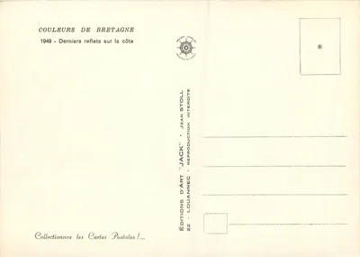 Costa da Bretanha — Últimos reflexos na costa — Edições de Arte 'Jack' - Jean Stoll, n°22 — Verso