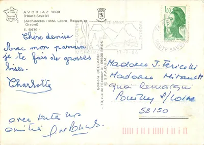 Avoriaz — estação de esqui noturna — Éditions Cellard — Verso