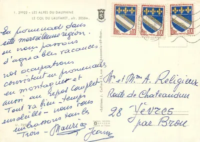 O Col do Lautaret — As Alpes do Dauphiné — Edições J. Cellard — Verso