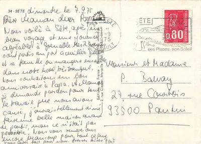 Férias em Sète — André Hervé — Edições de França — Verso