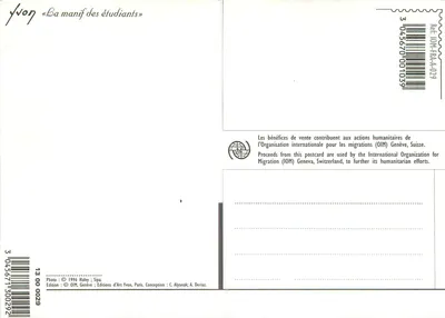 Manifestación de estudiantes — Francia — Edición Art Tvon, n° 0029 — Reverso