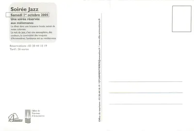 Wieczór jazzowy — Armentières — Office de Tourisme — Rewers