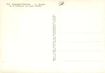 Clermont-Ferrand — Pasterzka Prefektury — autorstwa Raoul MABRU — Rewers