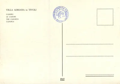 Villa Adriana em Tivoli — Canopus — editor Casa di Soccorso — Verso