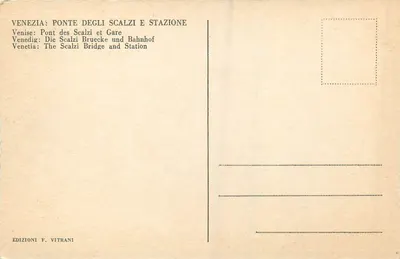 Wenecja: Most Scalzi i Stacja — Wydawnictwo F. Vitrani — Rewers