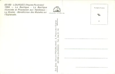 Lourdes — Souvenir de Lourdes — Éd. Gep. Gérard Poulblanc — Verso