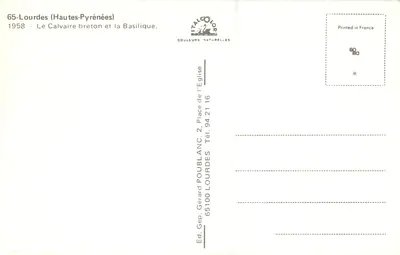 Lourdes (Hautes-Pyrénées) — O Calvaire Bretão e a Basílica — Ed. Gérard Poulblanc — Verso