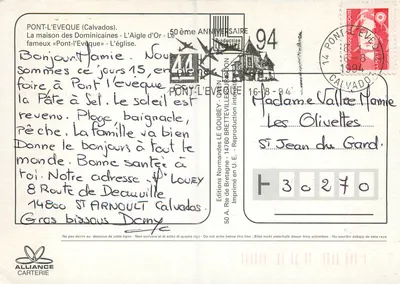 Pont-l'Évêque — No País do Queijo — Editor Emy, série 50º aniversário — Verso