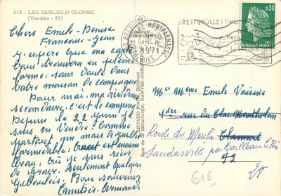 Les Sables d'Olonne — Trajes sablais, A praia, O porto — Artaud Frères, Nantes — Verso