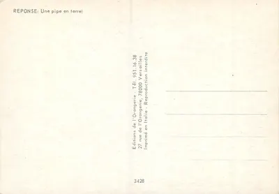 Marin — brincadeira com o acasalamento de uma coruja e de uma pantera — Edições da Orangerie, n°3428 — Verso