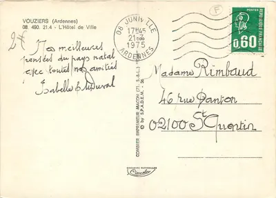 Vouziers (Ardennes) — Hotel de Ville — Wydawca Combier — Rewers