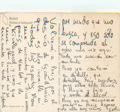 Caixa de correio vermelha — Bornholm — editor William Darnes Boghandel A/S — Verso