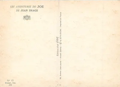 As Aventuras de Joe — Série de quadrinhos — Éditions Jean Image, n°15 — Verso