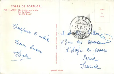 Nazaré — Vista da praia — Ed. Iwara Bertrand, série PI15 — Verso
