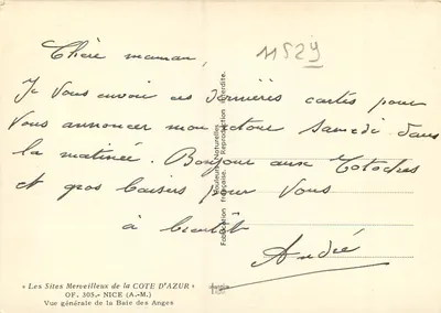 Ogólny widok Zatoki Aniołów — Wspaniałe miejsca Wybrzeża Azury — OF. 305 - NICE (A.-M.) — Rewers
