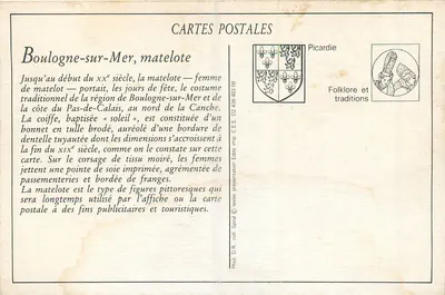 Boulogne-sur-Mer — matelote in traditioneel kleding — Edito C.E.E. — Achterkant