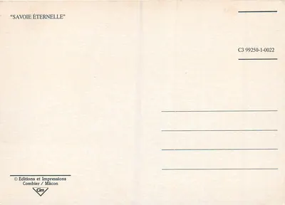 La preghiera del Savoiardo — Savoie Éternelle — Edizioni e Stampa Combier / Mâcon, n° C3 99250-1-0022 — Verso