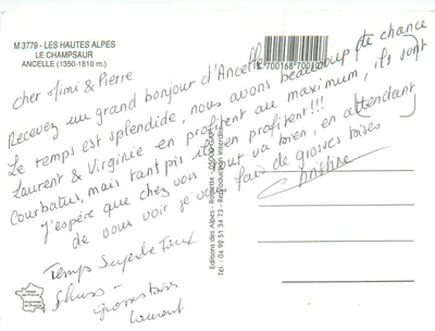 Ançelle — zimowa widok z gór — Éditions des Alpes - Roquette — Rewers
