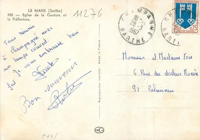 Le Mans (Sarthe) — Kościół Couture i Prefektura — Wydawca EG, n° F691 — Rewers